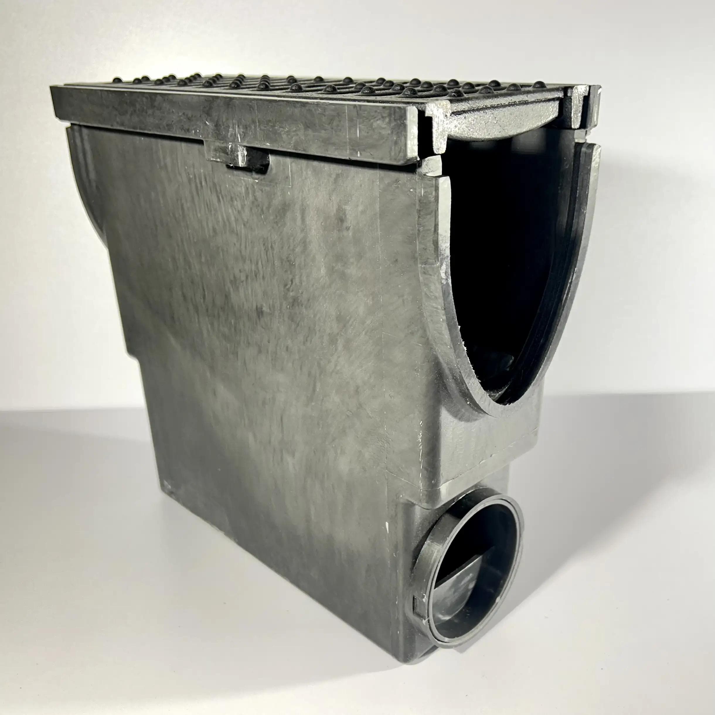 100V-Line sandfang, støpejernsrist D400. Koksgrå