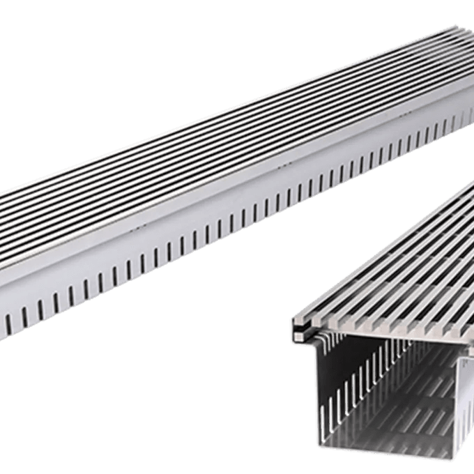 DRS -STABILE- Dreneringsrenne med Hydra Linearis rist. 14 cm x 6 cm x 100 cm.