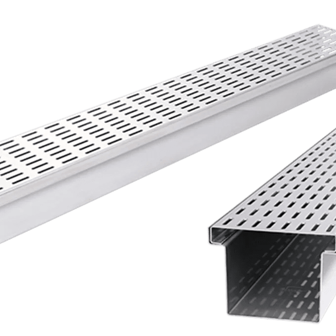 ERS -STABILE- Dreneringsrenne med 30x5 Smal splisseperforering. 14 cm x 6 cm x 100 cm.